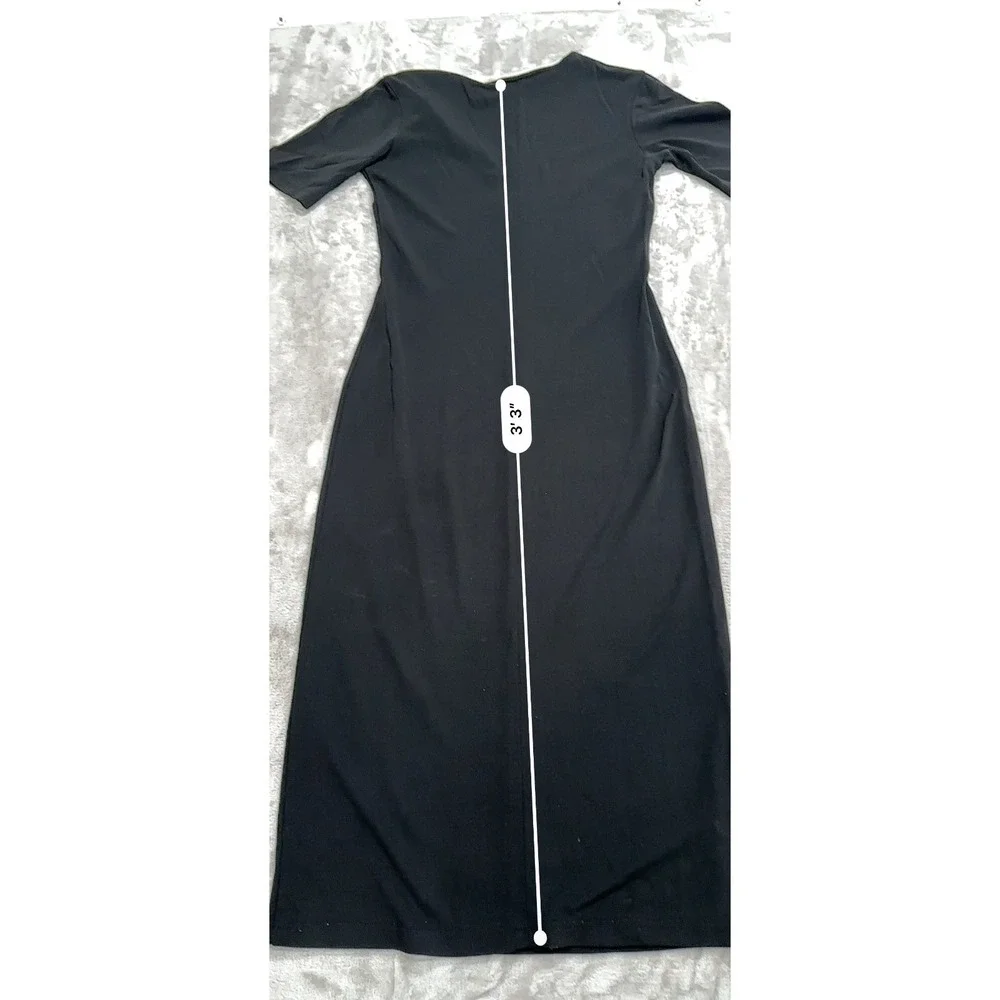 Gap Pencil Dress Women's Size XS Black 1/2 Sleeve Knee Length‎ Gauze Fabric EUC